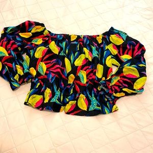 Target Tabitha Brown lemon print Bardot top